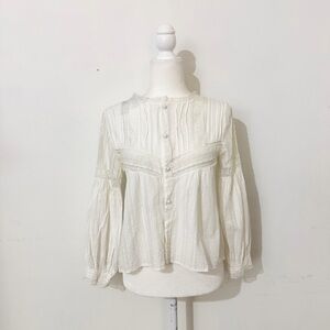 y2k japanese brand edwardian white lace long sleeve pintuck blouse